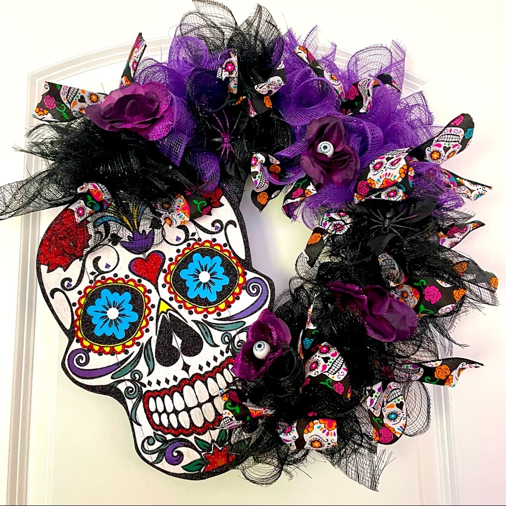 Day of the dead wreath! Great also for Halloween!